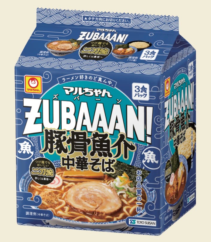 マルちゃんZUBAAAN!豚骨魚介中華そば3 食パック