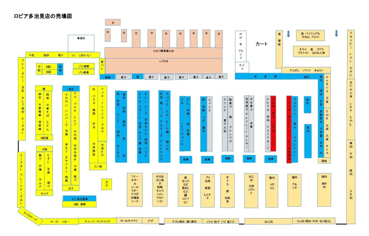 ロピア多治見店の売場レイアウト