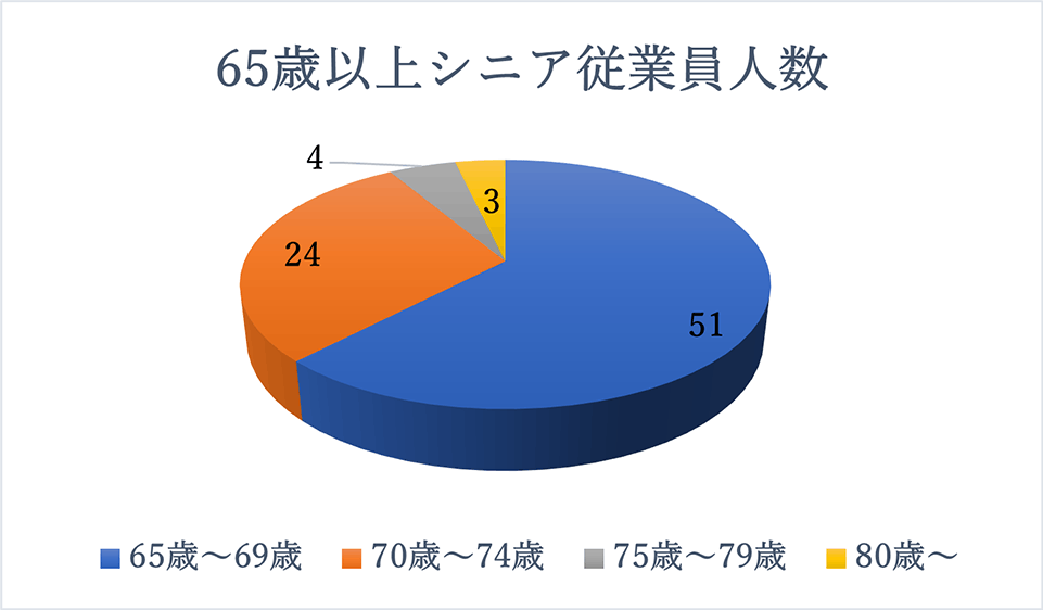 ノジマ　65歳以上シニア従業員数データ