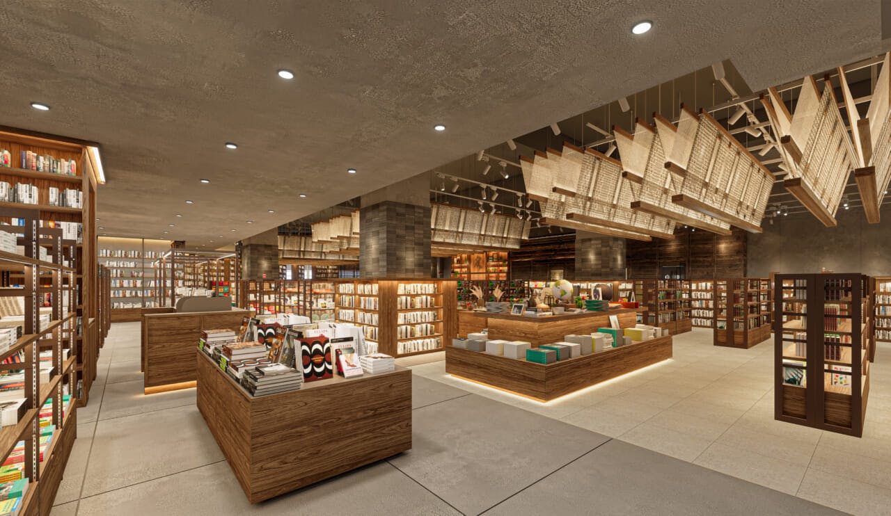 TSUTAYAカンボジア1号店の内観イメージ