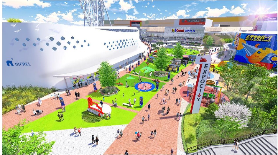 「三井ショッピングパーク ららぽーとEXPOCITY」の「空の広場」完成イメージ