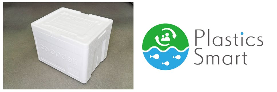コープデリのリサイクル原料を使用した宅配用の保冷容器