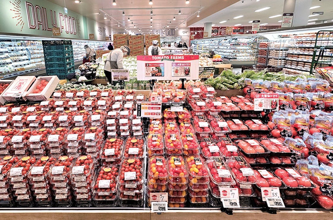 青果部門で最も販売を強化しているトマトコーナー