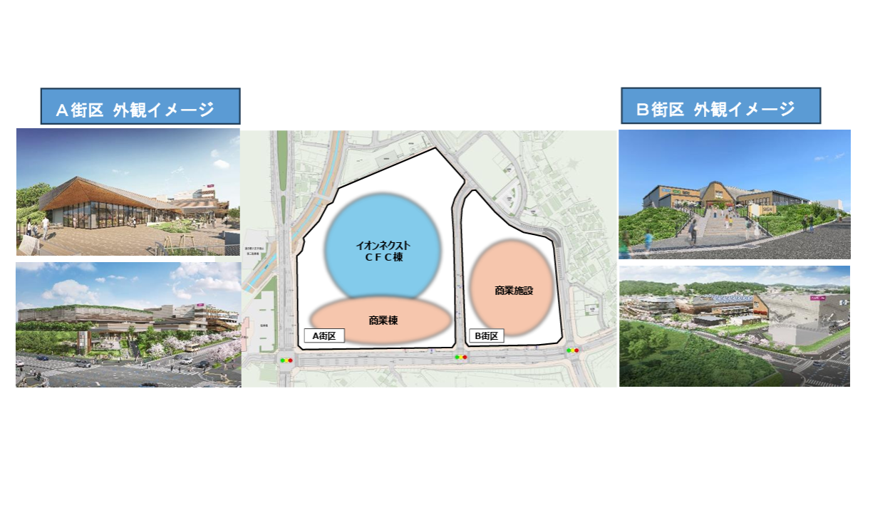 イオンモール、「八王子インターチェンジ北」A街区とB街区