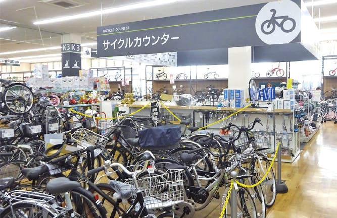 セキチュー上尾店のサイクルコーナー