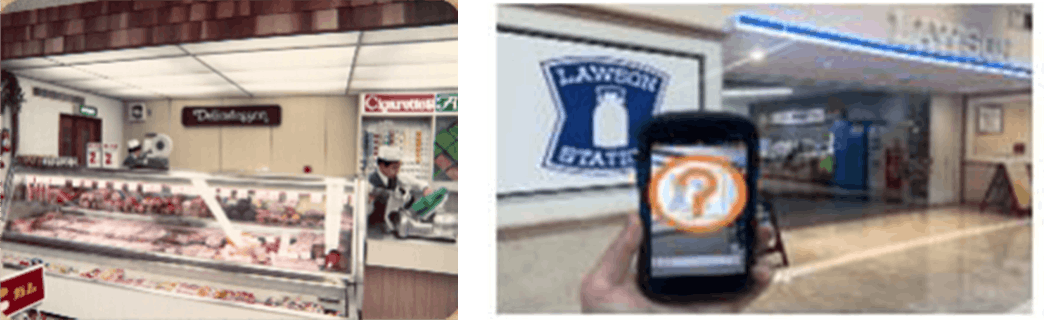 創業当時の「ローソン桜塚店」の売場をスマホで体感できるAR企画