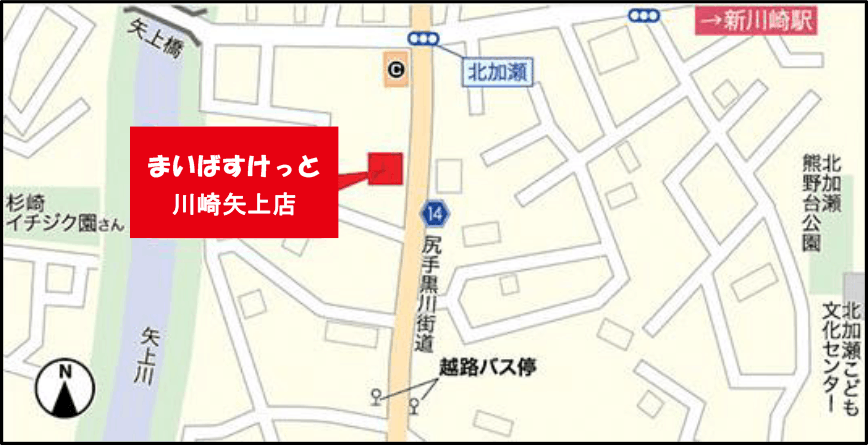 まいばすけっと川崎矢上店　アクセスMAP
