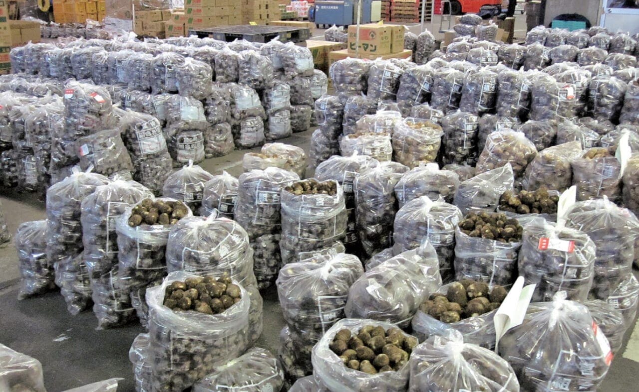 里芋販売風景