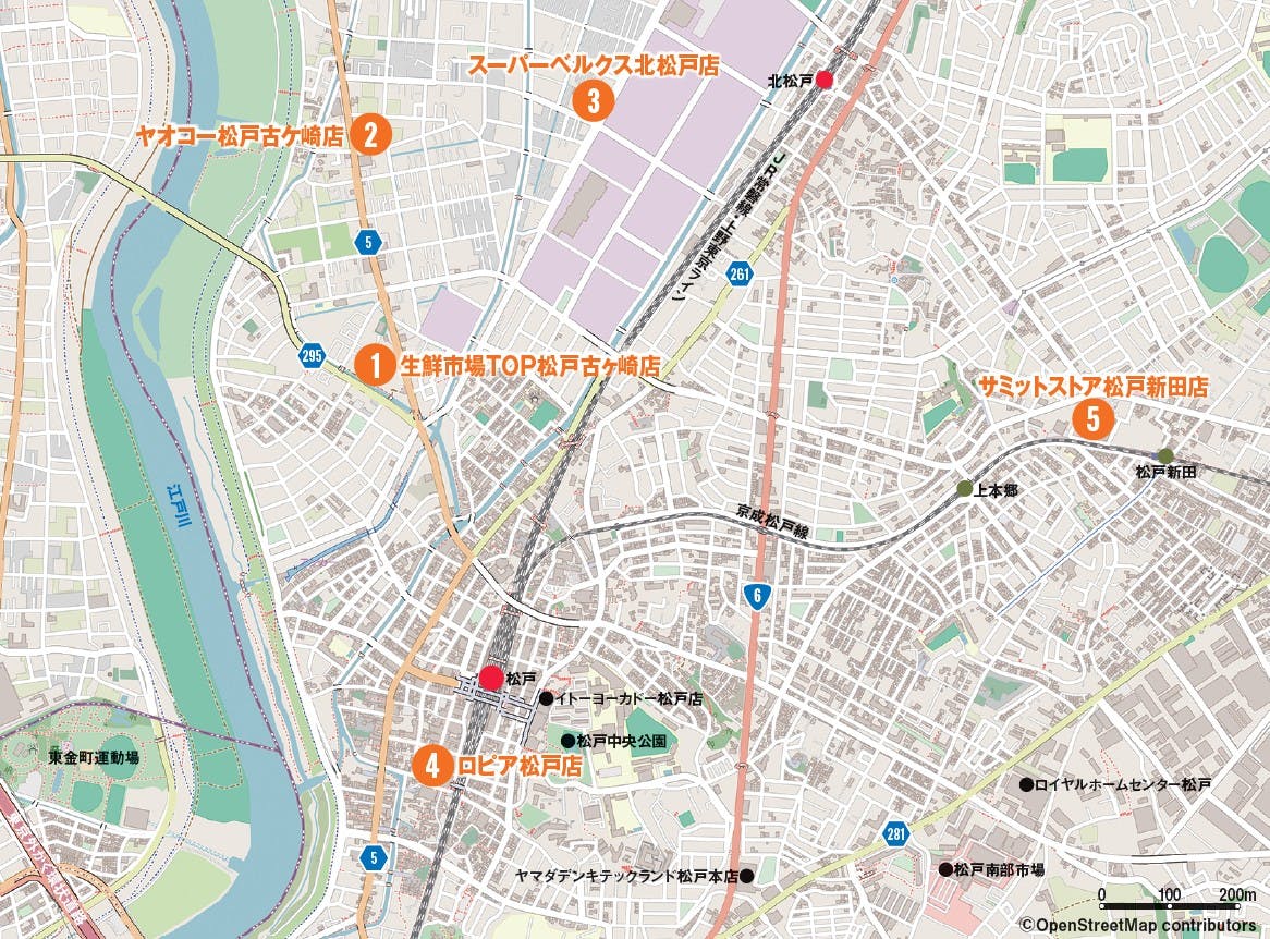 松戸駅周辺エリア地図