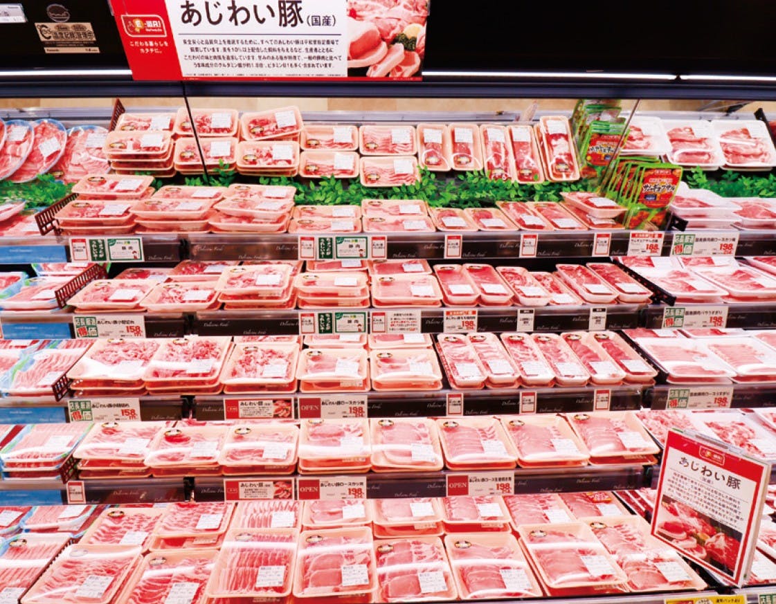 フレンドマート八日市妙法寺店の豚肉定番売場