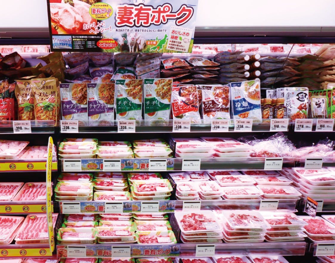 原信阿賀野店の地場ブランドポークのボード